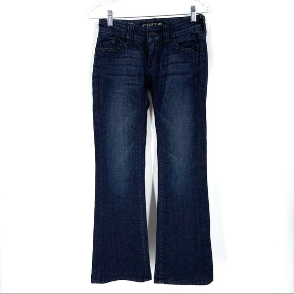 Affliction Jade Boot Cut Embellished Cross Jean - Picture 2 of 10